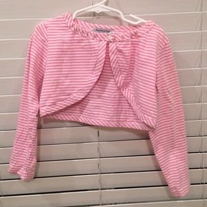 Pink and white stripe duster jacket for toddler